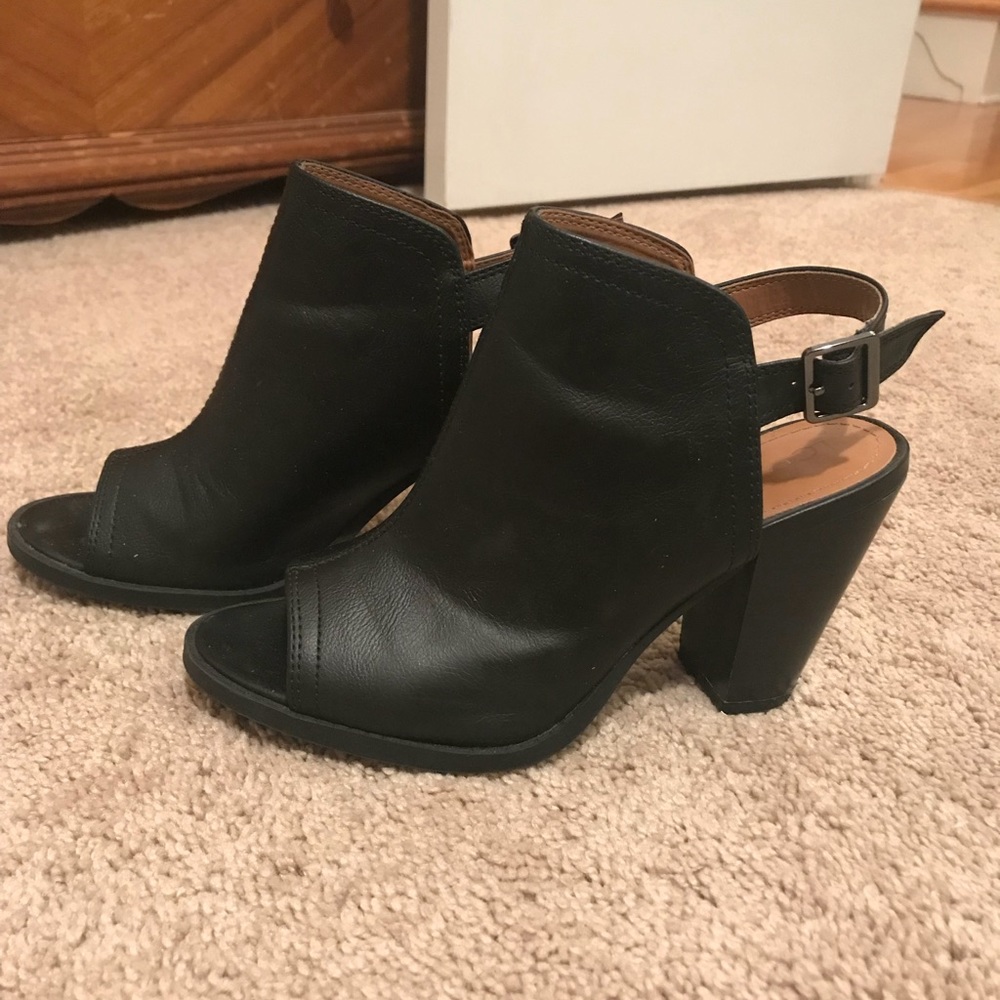 Black Peep Toe Booties